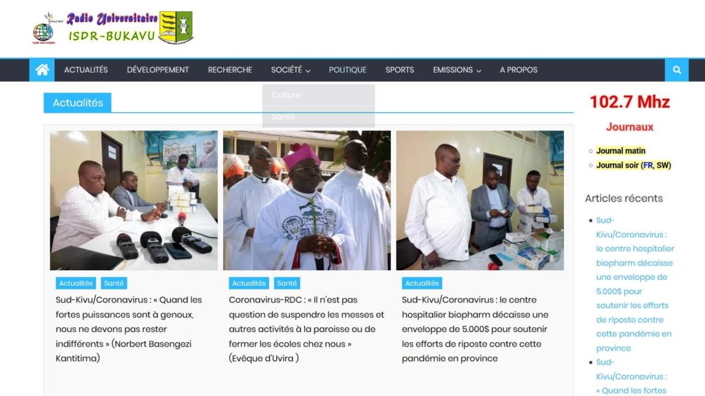 La radio universitaire de l’ISDR-Bukavu lance son premier site Internet